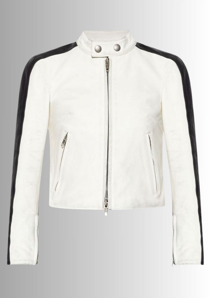 Vestes de moto en cuir courtes pour un look sans effort et élégant.