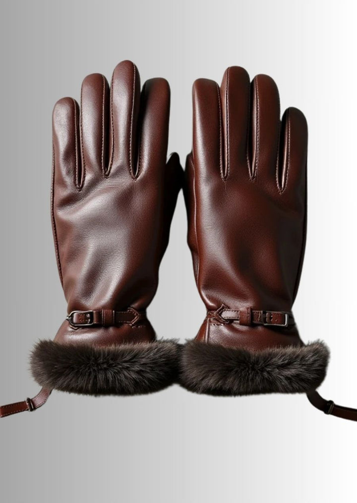 Gants en cuir pour homme, avec doublure en fourrure, idéals pour un hiver chaleureux et élégant.