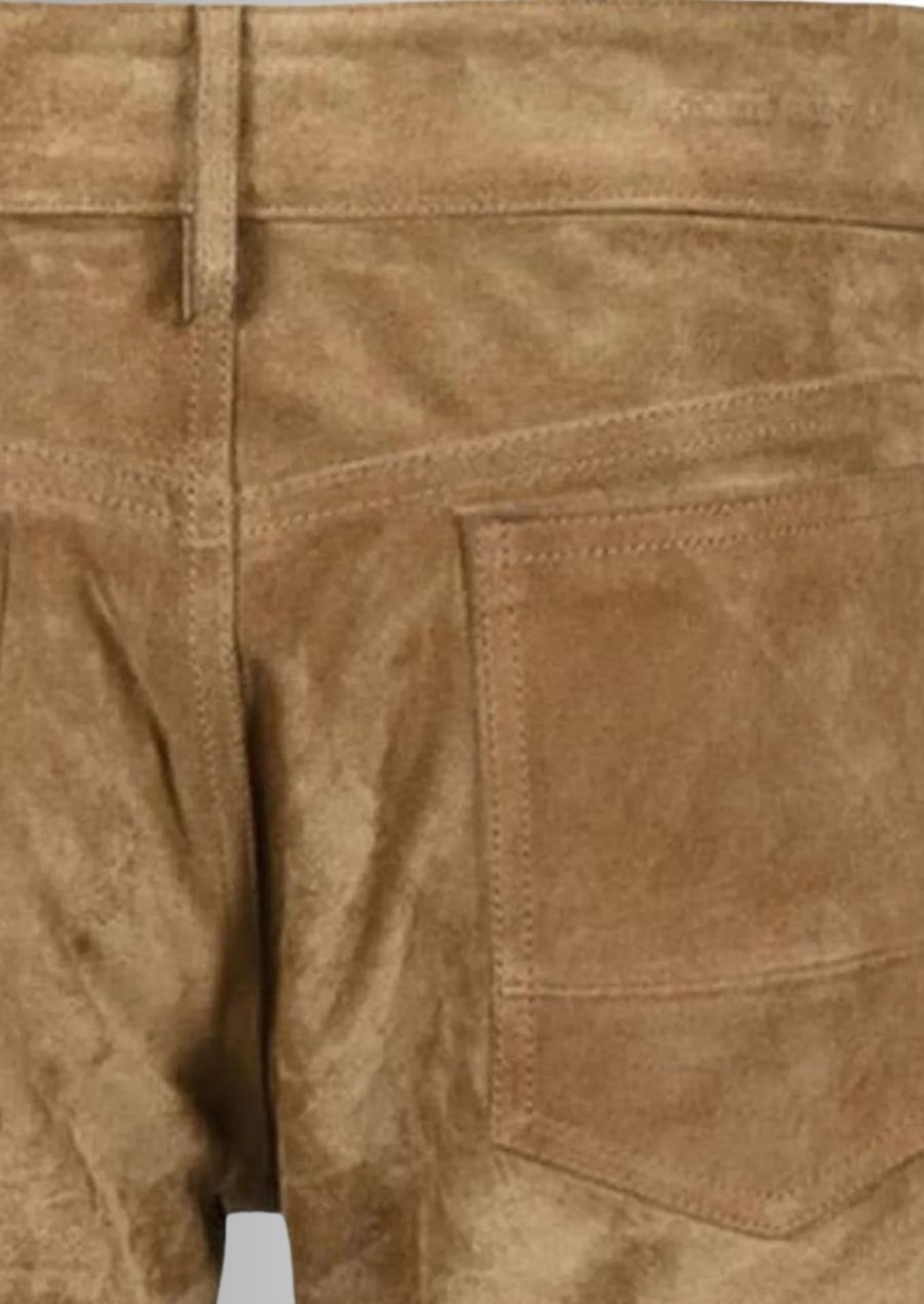 Pantalon en cuir suédé pour homme, pour un look chic et sophistiqué au quotidien.
