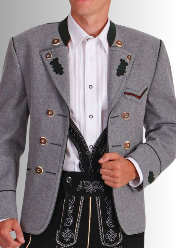 Veste en laine pour homme au design croisé, parfaite pour un regarder chic.